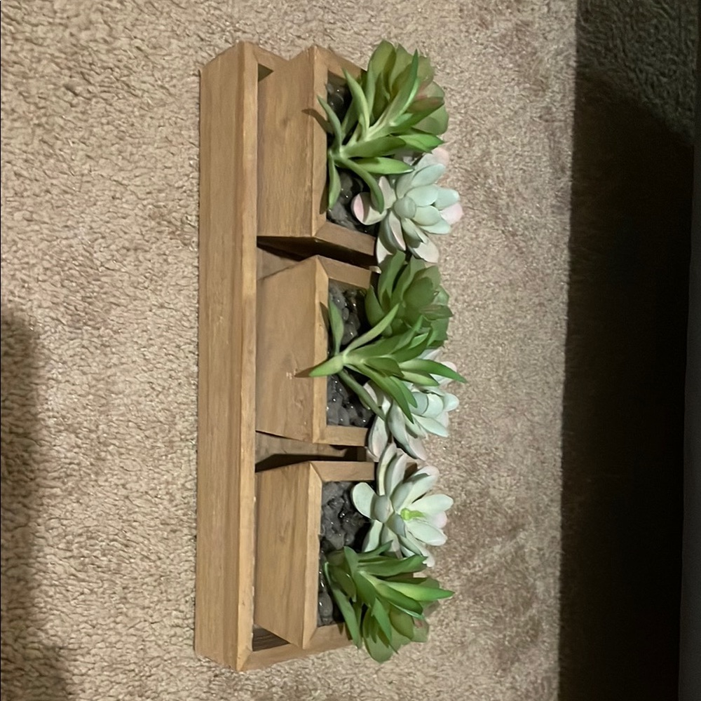 Rustic Wooden Succulent Wall Decor